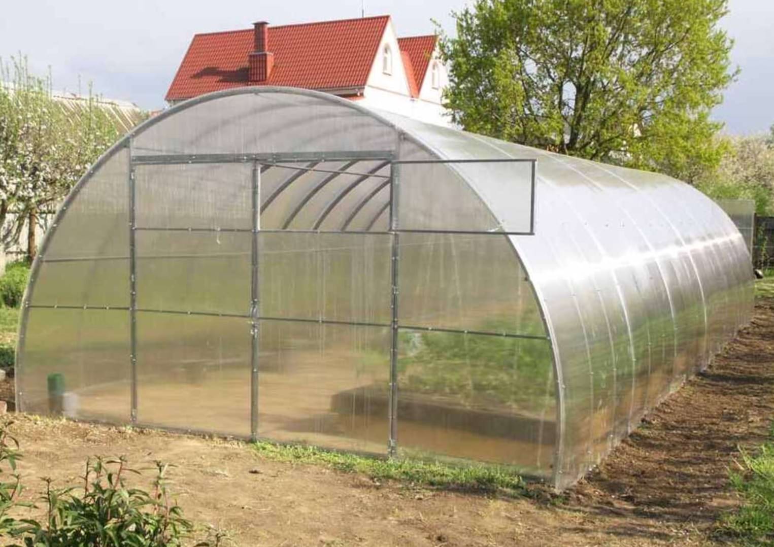 srebrne drzwi do szklarni Klasika Easy